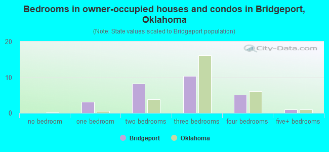 Bedrooms in owner-occupied houses and condos in Bridgeport, Oklahoma