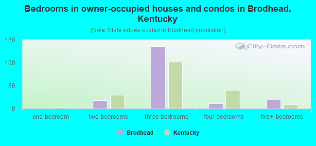 Bedrooms in owner-occupied houses and condos in Brodhead, Kentucky