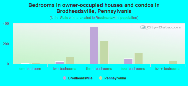 Bedrooms in owner-occupied houses and condos in Brodheadsville, Pennsylvania