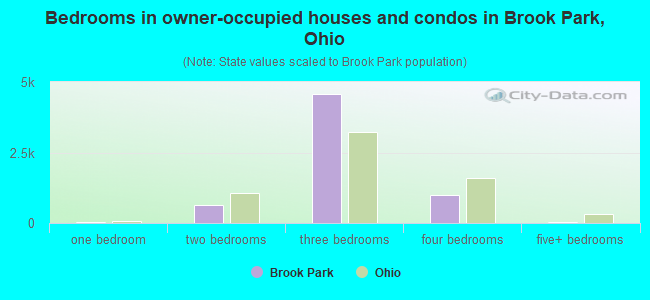 Bedrooms in owner-occupied houses and condos in Brook Park, Ohio