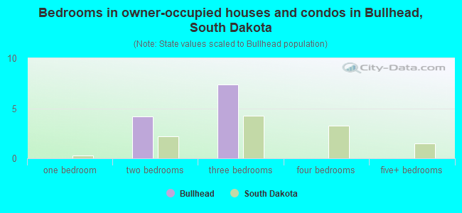 Bedrooms in owner-occupied houses and condos in Bullhead, South Dakota