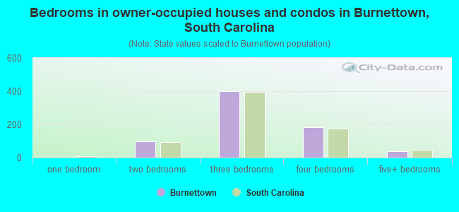 Bedrooms in owner-occupied houses and condos in Burnettown, South Carolina