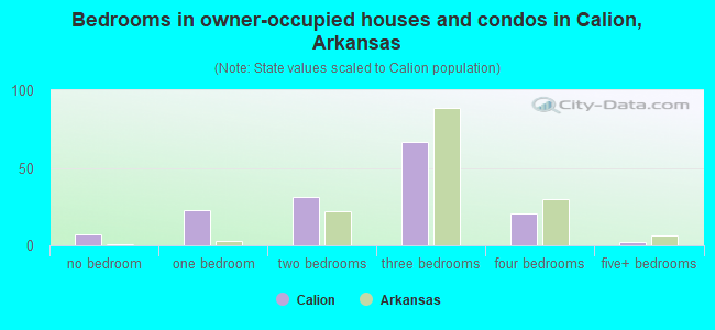 Bedrooms in owner-occupied houses and condos in Calion, Arkansas