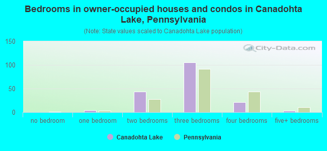 Bedrooms in owner-occupied houses and condos in Canadohta Lake, Pennsylvania