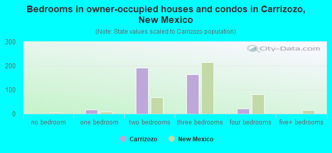Bedrooms in owner-occupied houses and condos in Carrizozo, New Mexico