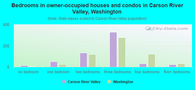 Bedrooms in owner-occupied houses and condos in Carson River Valley, Washington
