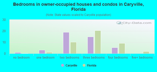 Bedrooms in owner-occupied houses and condos in Caryville, Florida