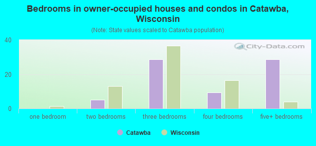 Bedrooms in owner-occupied houses and condos in Catawba, Wisconsin