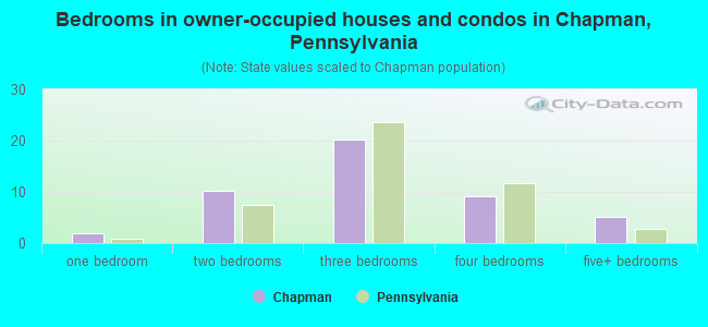 Bedrooms in owner-occupied houses and condos in Chapman, Pennsylvania