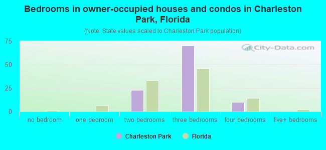 Bedrooms in owner-occupied houses and condos in Charleston Park, Florida