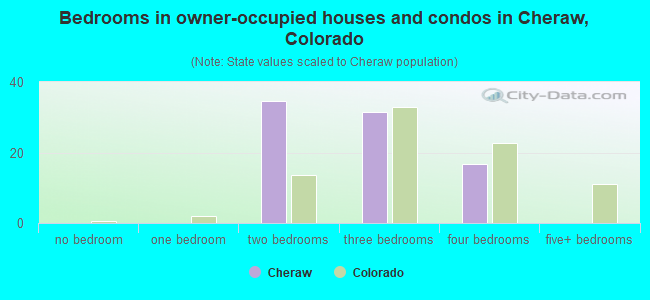 Bedrooms in owner-occupied houses and condos in Cheraw, Colorado