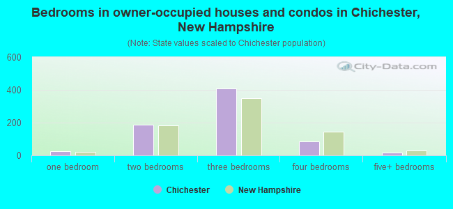 Bedrooms in owner-occupied houses and condos in Chichester, New Hampshire