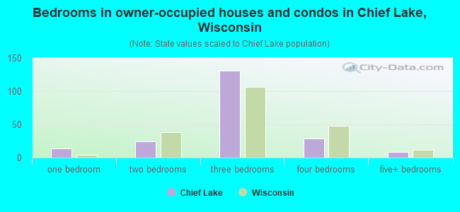 Bedrooms in owner-occupied houses and condos in Chief Lake, Wisconsin