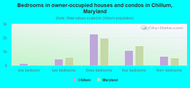 Bedrooms in owner-occupied houses and condos in Chillum, Maryland