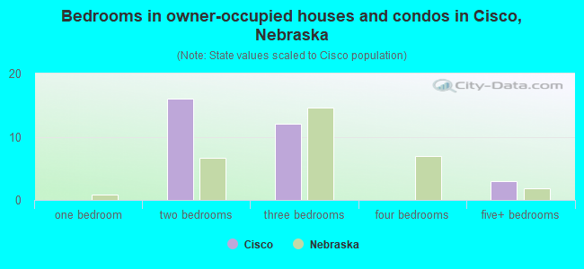 Bedrooms in owner-occupied houses and condos in Cisco, Nebraska