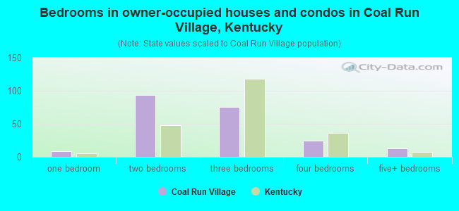 Bedrooms in owner-occupied houses and condos in Coal Run Village, Kentucky