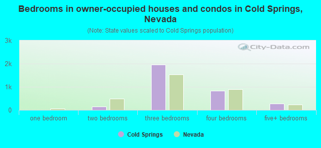 Bedrooms in owner-occupied houses and condos in Cold Springs, Nevada
