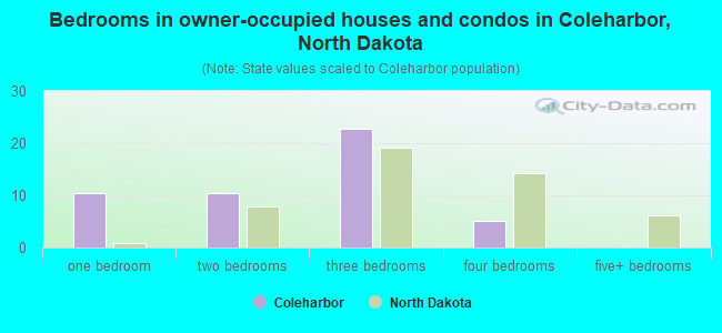 Bedrooms in owner-occupied houses and condos in Coleharbor, North Dakota