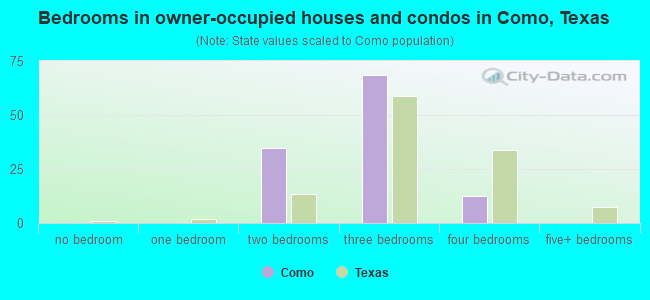 Bedrooms in owner-occupied houses and condos in Como, Texas