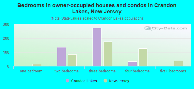 Bedrooms in owner-occupied houses and condos in Crandon Lakes, New Jersey