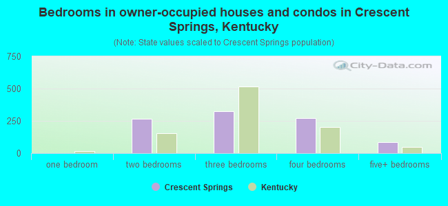 Bedrooms in owner-occupied houses and condos in Crescent Springs, Kentucky