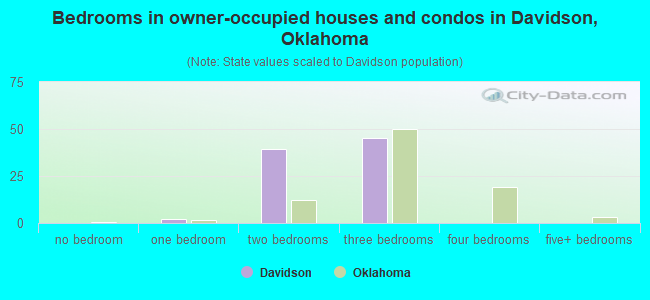 Bedrooms in owner-occupied houses and condos in Davidson, Oklahoma