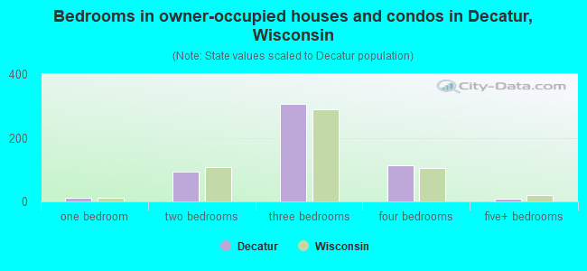 Bedrooms in owner-occupied houses and condos in Decatur, Wisconsin