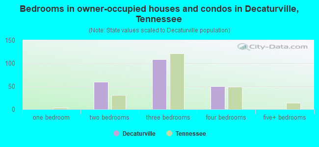 Bedrooms in owner-occupied houses and condos in Decaturville, Tennessee