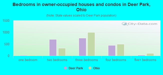 Bedrooms in owner-occupied houses and condos in Deer Park, Ohio