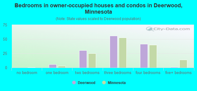 Bedrooms in owner-occupied houses and condos in Deerwood, Minnesota