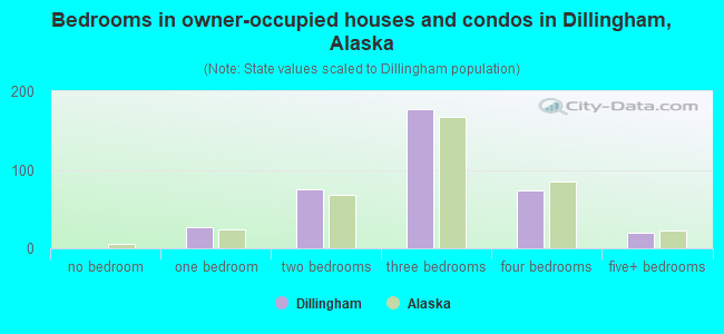 Bedrooms in owner-occupied houses and condos in Dillingham, Alaska