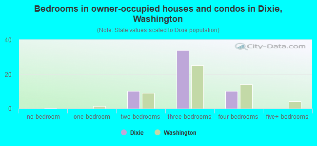 Bedrooms in owner-occupied houses and condos in Dixie, Washington