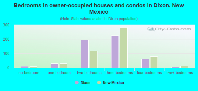 Bedrooms in owner-occupied houses and condos in Dixon, New Mexico