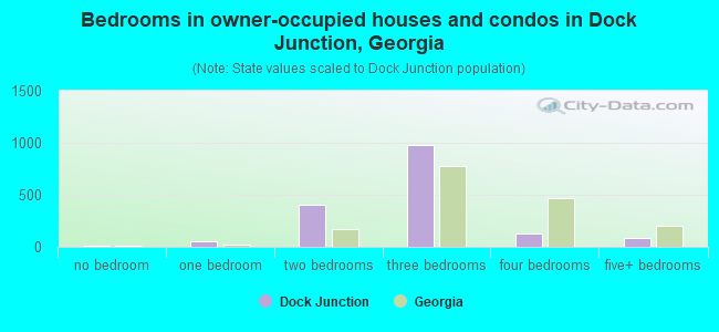 Bedrooms in owner-occupied houses and condos in Dock Junction, Georgia