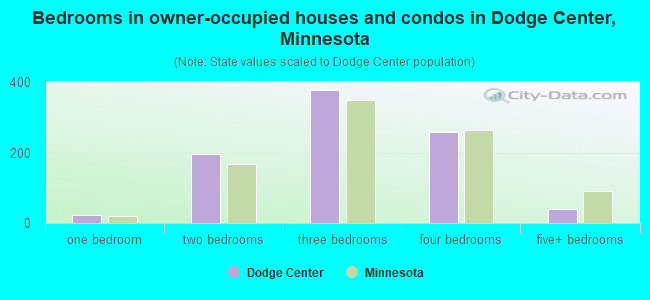 Bedrooms in owner-occupied houses and condos in Dodge Center, Minnesota