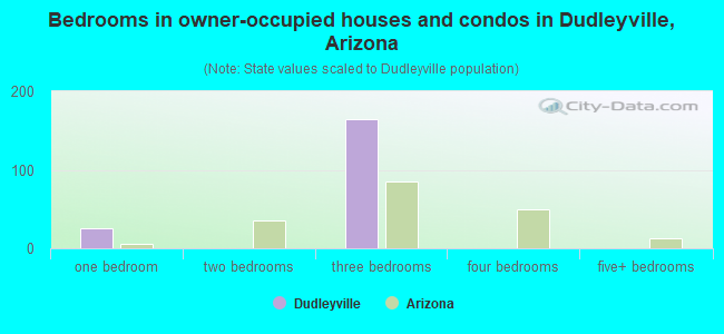 Bedrooms in owner-occupied houses and condos in Dudleyville, Arizona