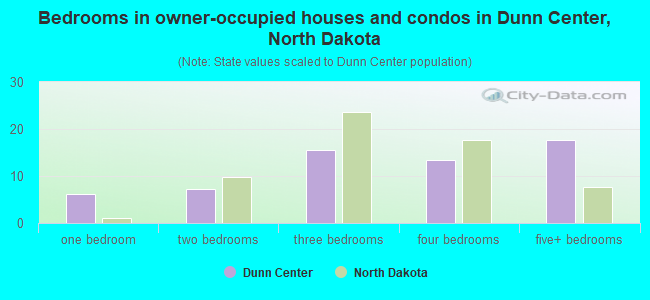 Bedrooms in owner-occupied houses and condos in Dunn Center, North Dakota