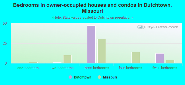 Bedrooms in owner-occupied houses and condos in Dutchtown, Missouri