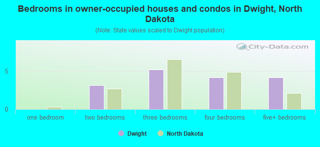 Bedrooms in owner-occupied houses and condos in Dwight, North Dakota