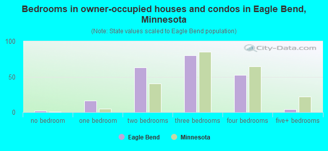 Bedrooms in owner-occupied houses and condos in Eagle Bend, Minnesota