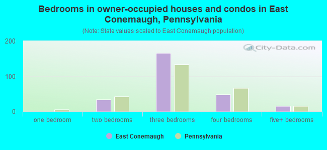 Bedrooms in owner-occupied houses and condos in East Conemaugh, Pennsylvania