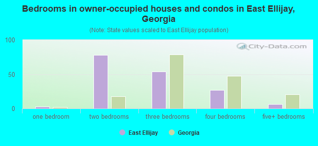 Bedrooms in owner-occupied houses and condos in East Ellijay, Georgia