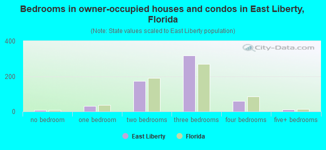 Bedrooms in owner-occupied houses and condos in East Liberty, Florida