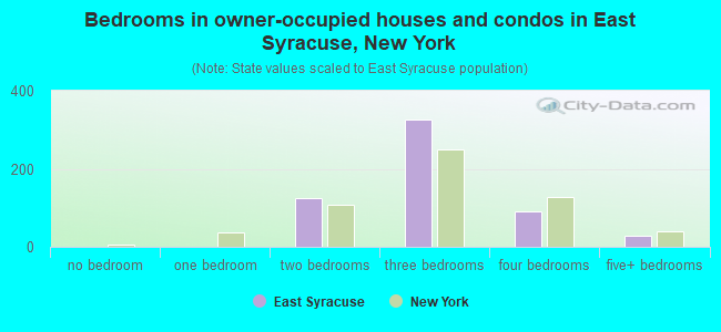 Bedrooms in owner-occupied houses and condos in East Syracuse, New York