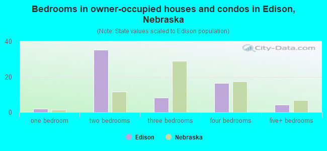 Bedrooms in owner-occupied houses and condos in Edison, Nebraska
