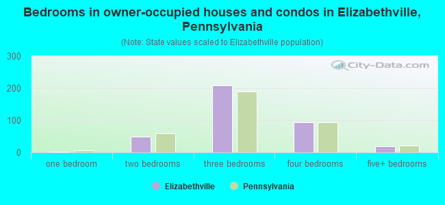 Bedrooms in owner-occupied houses and condos in Elizabethville, Pennsylvania