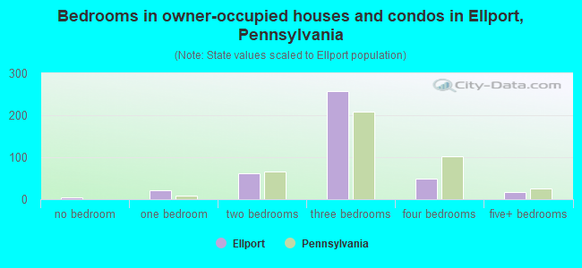 Bedrooms in owner-occupied houses and condos in Ellport, Pennsylvania