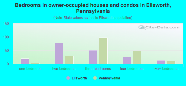 Bedrooms in owner-occupied houses and condos in Ellsworth, Pennsylvania