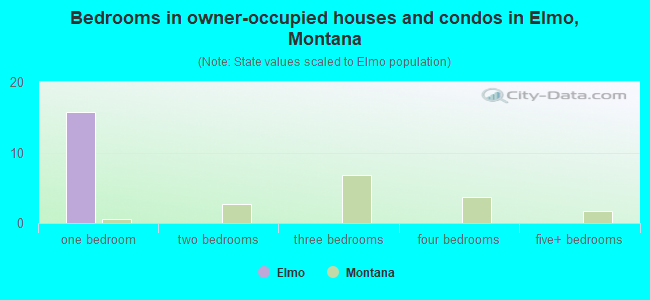 Bedrooms in owner-occupied houses and condos in Elmo, Montana