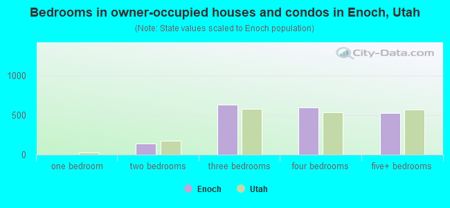 Bedrooms in owner-occupied houses and condos in Enoch, Utah